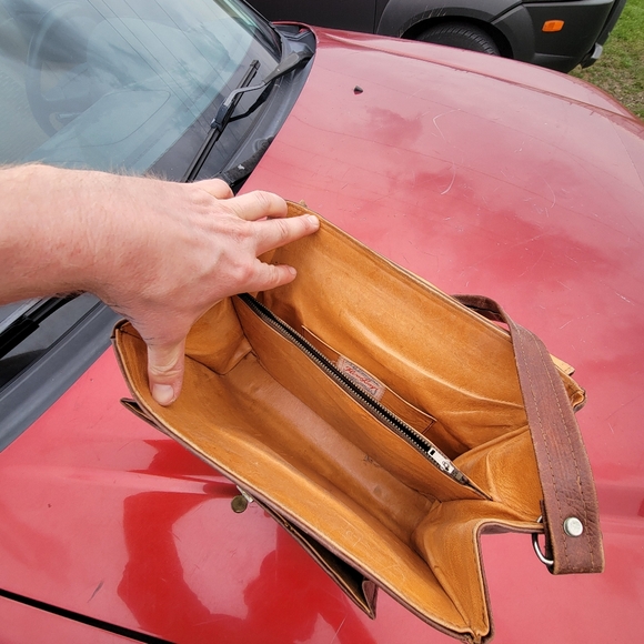Vintage antique topped leather mexico Mexican rose floral bag purse - Picture 9 of 16